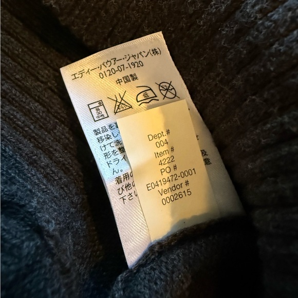 VTG Eddie Bauer Mens Size L Cotton Cashmere Cardigan Gray V Neck Button Grandpa - Picture 11 of 16